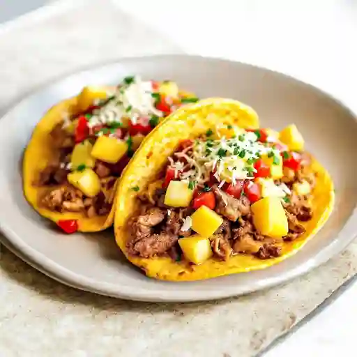 Tacos Al Pastor De Carne, Pollo O Chicharron