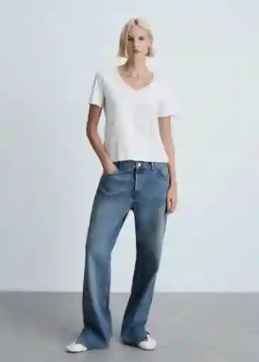 Camiseta Chalapi Blanco Talla XL Mujer Mango