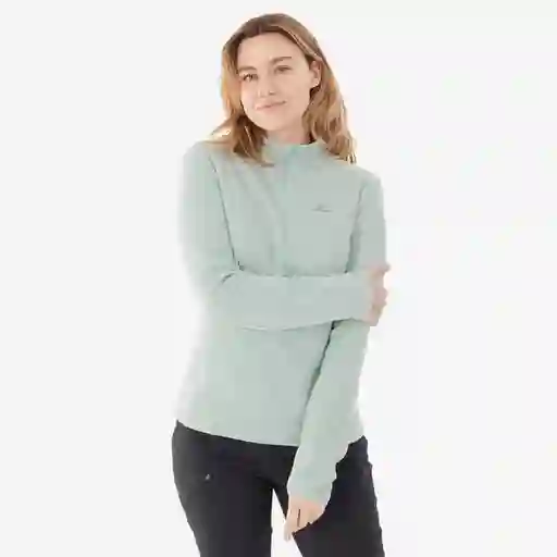 Quechua Buzo Polar Térmico Cierre Medio Mujer Turqueza Talla XXL