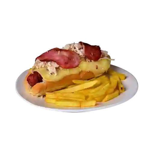 Perro Caliente Pollo y Tocineta