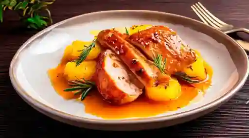 Filete en salsa de frutas