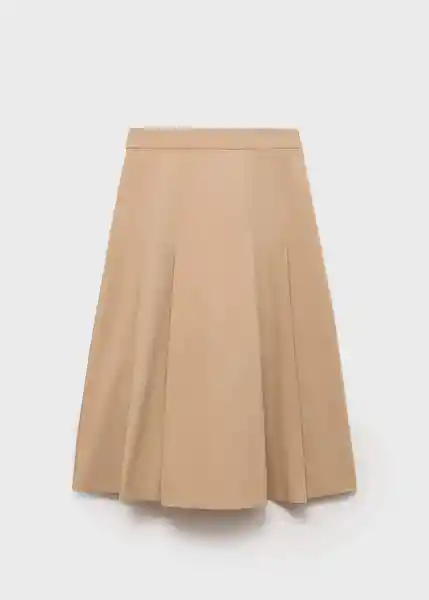 Falda Rib Camel Talla 38 Mujer Mango