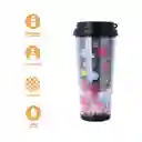 Vaso Plástico de Doble Pared Serie Dots Negro 450 mL Miniso