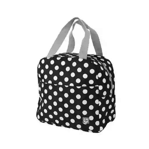 Lonchera Puntos Serie Minso Negro y Blanco Miniso