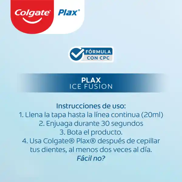 Colgate Enjuague Bucal Plax Ice fusion