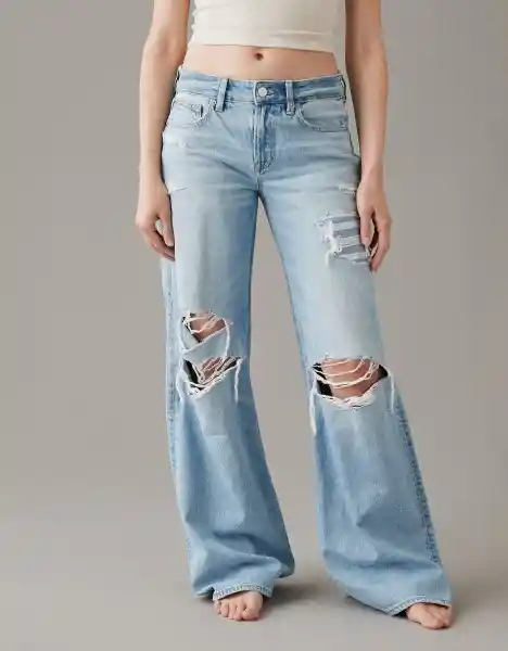 Jean Rígido Mujer Azul Talla 6 American Eagle