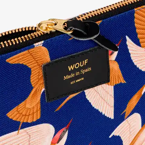 Wouf Bolso Mano Pouch Blue Birds Large