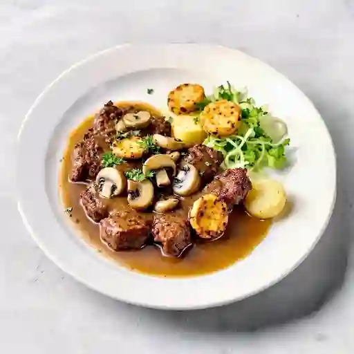 Churrasco en Salsa de Champiñones