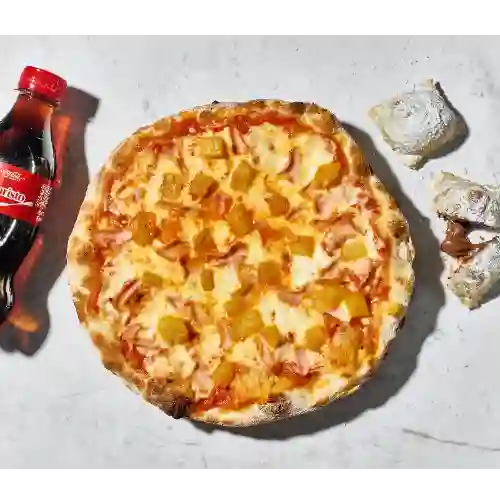Pizza hawaiana + nutella + coca-cola