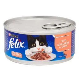 Felix Alimento Húmedo para Gatos Adultos Filetes de Salmón en Salsa