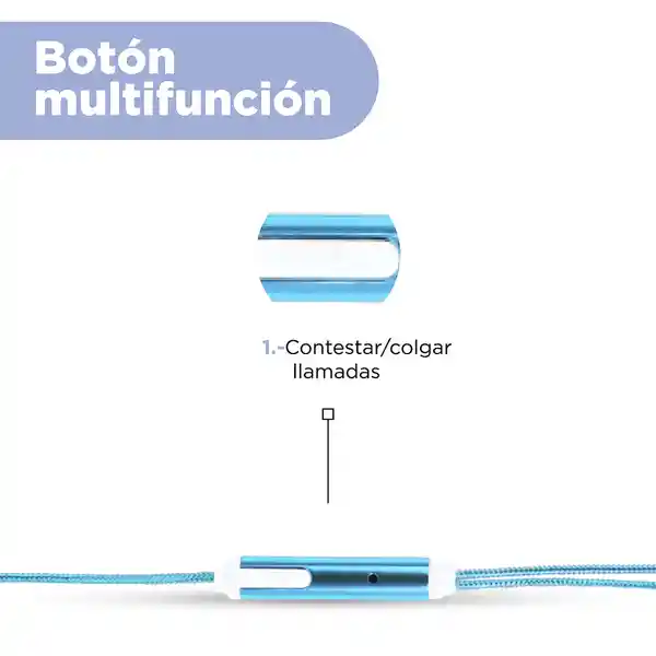 Audífonos Intrauditivos Metal Azul Mod Pa401 Miniso