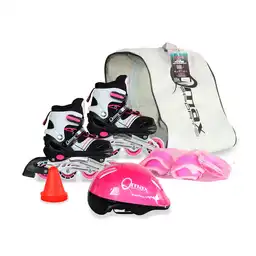 Qmax Set Patinaje Epic Rosa M