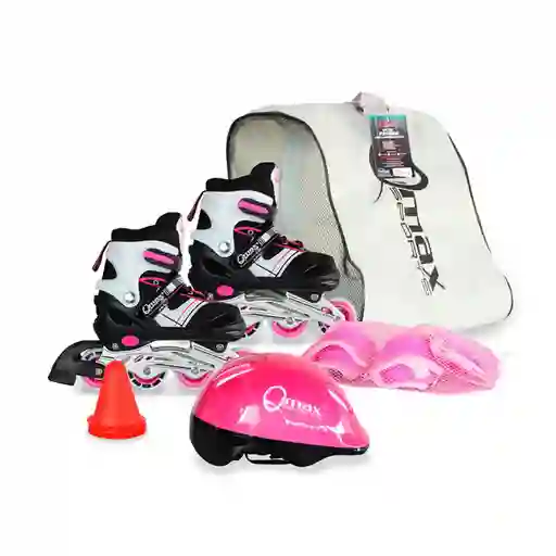 Qmax Set Patinaje Epic Rosa M