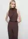 Enterizo Mono Marty1 Chocolate Talla S Mujer Mango
