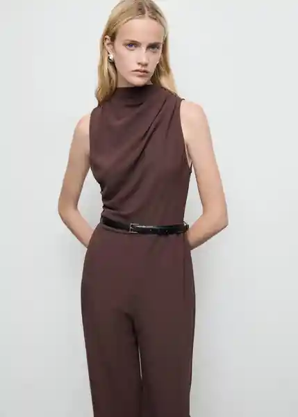 Enterizo Mono Marty1 Chocolate Talla S Mujer Mango