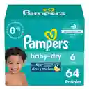 Pañales Pampers Baby-Dry Talla 6 64 Unidades