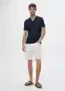 Polo Lino Navy Talla M Hombre Mango