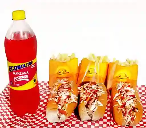 Combo 3 Perros + Papas + Gaseosa