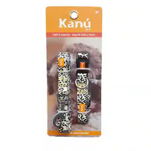 Kanu Set de Collar y Correa Animal Print para Perro Talla M