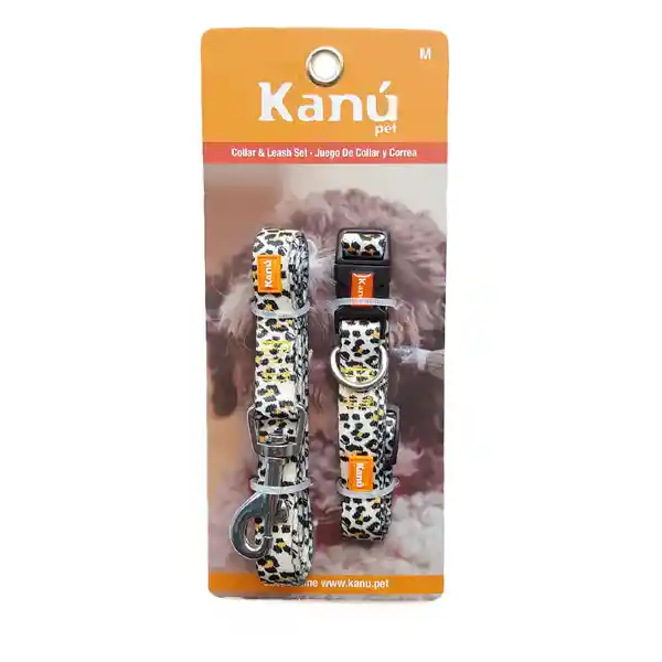 Kanu Set de Collar y Correa Animal Print para Perro Talla M