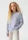 Camiseta Stripes Azul Talla 10 Niña Mango