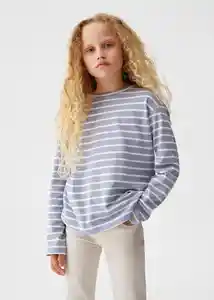 Camiseta Stripes Azul Talla 10 Niña Mango