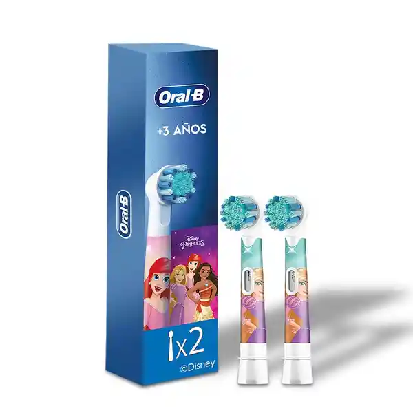 Oral-B Disney Princesas Cabezal Redondo de Repuesto para Cepillo Eléctrico (+3 años) 2 Unidades