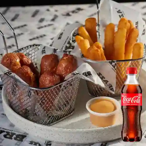 Chorizo Ahumado Coctel +Yuquitas +CocaCola Org 400ml