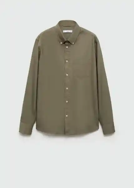 Camisa Oxford Khaki Talla L Hombre Mango