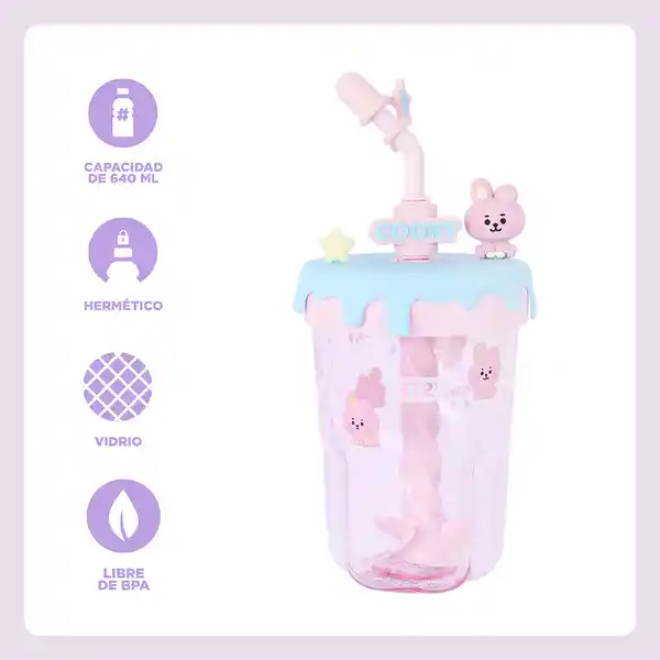 Vaso Pitillo Para Mezclar Baby Cooky 560 mL Serie Bt21 Miniso