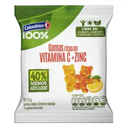 Colombina 100% Gomas Ricas en Vitamina C + Zinc Limón y Naranja