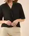 Camisa Negro Puro Ultraoscuro Talla S 611G036 Esprit