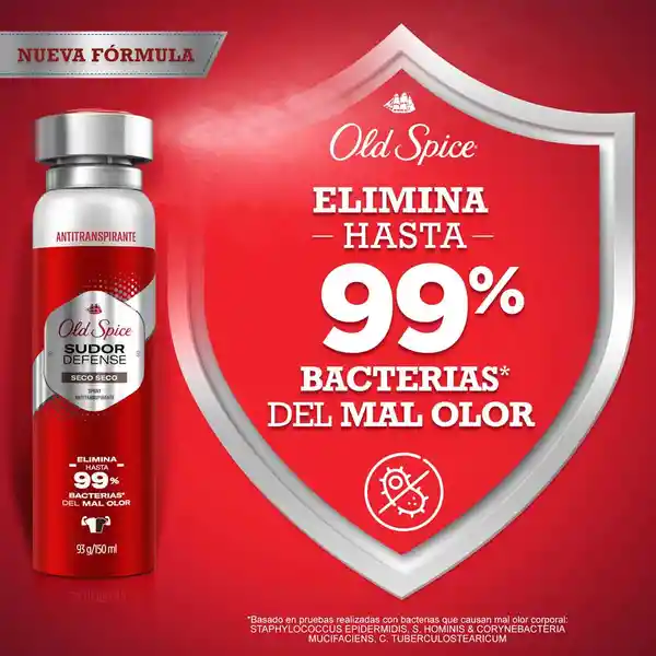 Desodorante Antitranspirante Hombre Old Spice Spray Sudor Defense Seco Seco 93 g Pack 3 Unidades