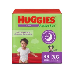 Pañales Huggies Active Sec Pants Etapa 4/XG Más Comodidad