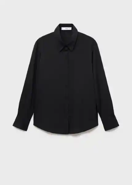 Camisa Basic Negro Talla M Mujer Mango