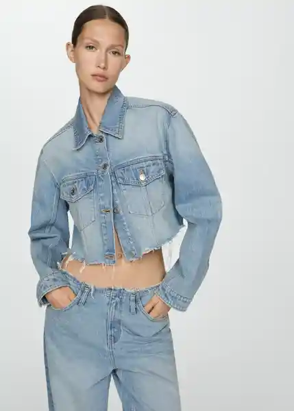Chaqueta Cazadora Amaia Tejano Medio Talla L Mujer Mango