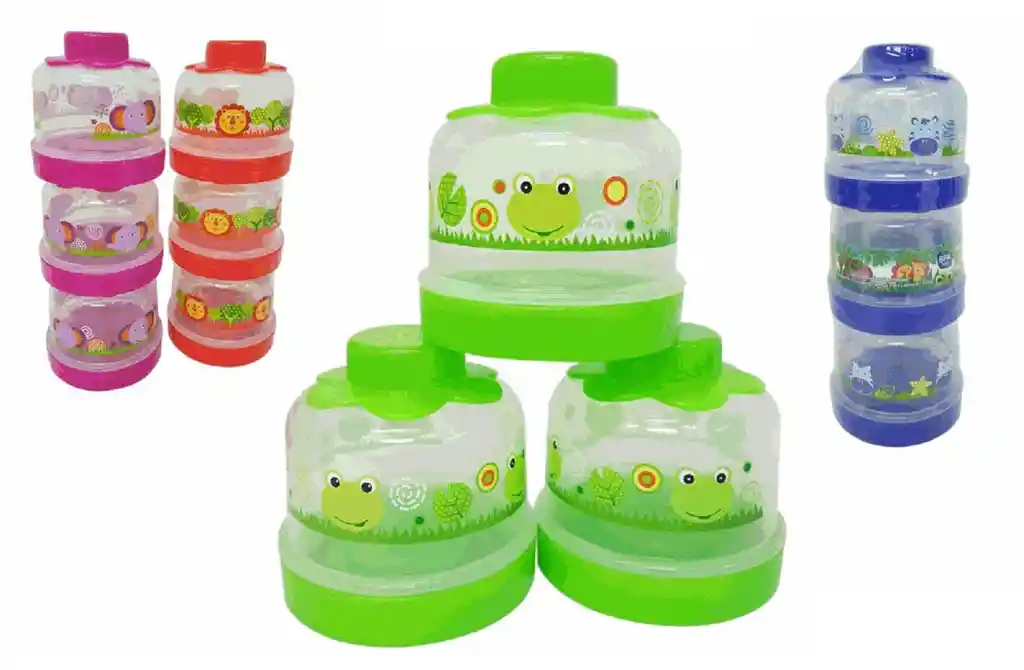 Safari Dispensador Porta Leche Formula Cereal Bebe Infantil Libre Bpa Color Verde Refgbs414