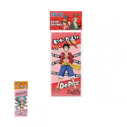 Sticker Holograficos Luffy y Chopper One Piece Miniso