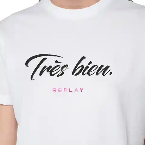 Replay Camiseta Jersey Cotton Blanco Talla XS