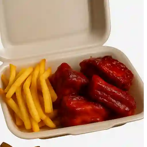 Costilla ahumada + papa francesa