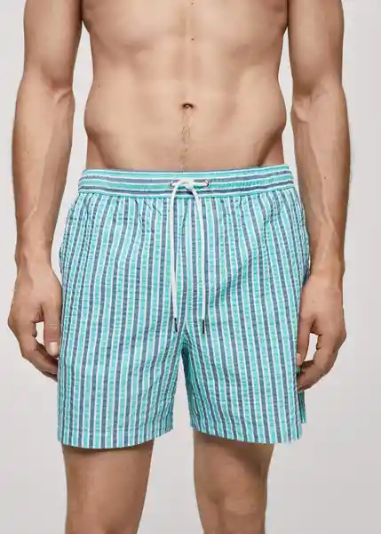 Short Bañador Rayac Celeste Talla M Hombre Mango