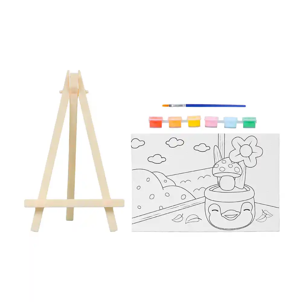 Miniso Kit de Pintura Mini Con Colores y Pincel de Hongo