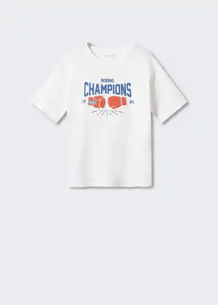 Camiseta Box Offwhite Talla 06 Niños Mango