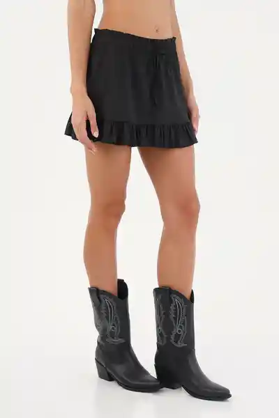 Falda Corta Amanecer Negro Talla 02 M