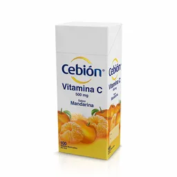 Cebión tabletas Masticables de Vitamina C sabor a Mandarina por 100 unidades