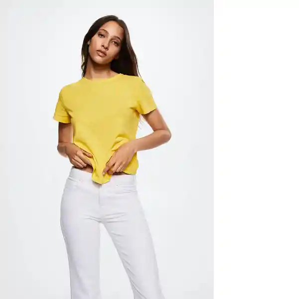 Camiseta Li-W Amarillo Talla S Mujer Mango