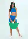 Top Ginko Azul Talla L Mujer Mango