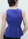 Top Palma Azul Talla S Mujer Mango