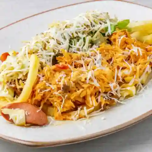 Salchipapa de Pollo más Gaseosa 250 ml