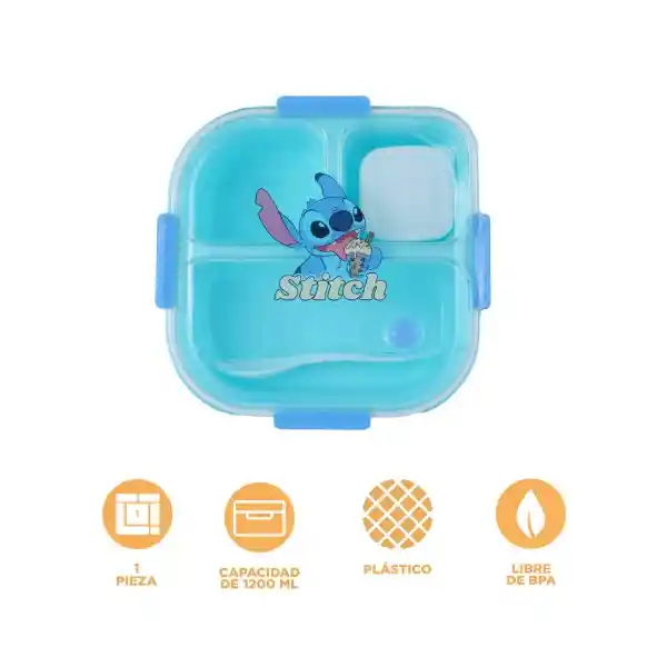 Contenedor Tupper Para Lunch Serie Disney Stitch 1200 mL Miniso